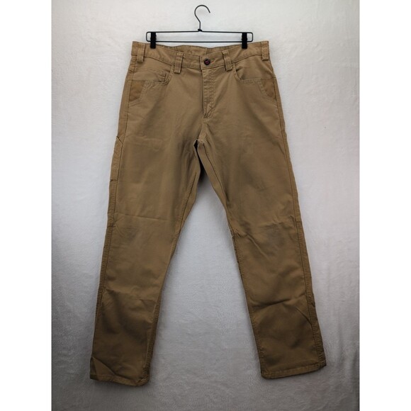 Milwaukee Carpenter utility Pants Mens 36x32 Brown Flex Work Canvas Heavy Duty - Picture 1 of 13